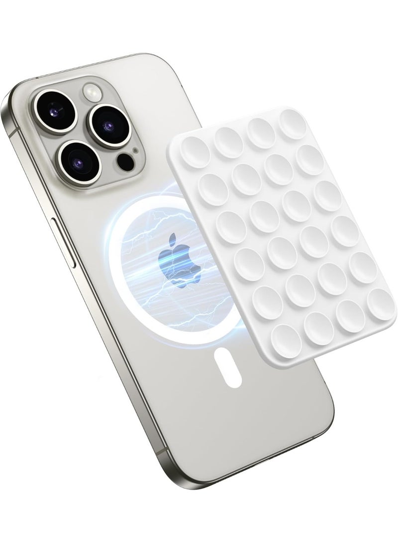 Magnetic Suction Cup Phone Mount for MagSafe Case, Removable Silicone Sticky Grip for iPhone 12/13/14/15/16, Hands-Free Selfies and Videos for TikTok & Instagram Influencer/Creator - Image 1