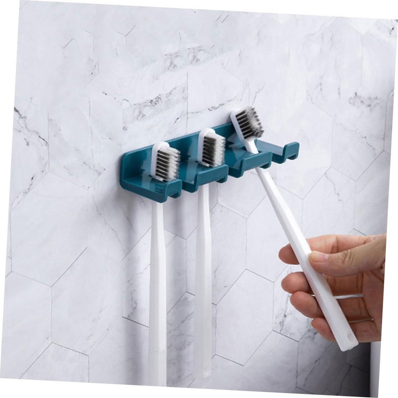 Wall Mounted Toothbrush Holder Adhesive 5pcs Set For Bathroom Organization Random Color - Image 4