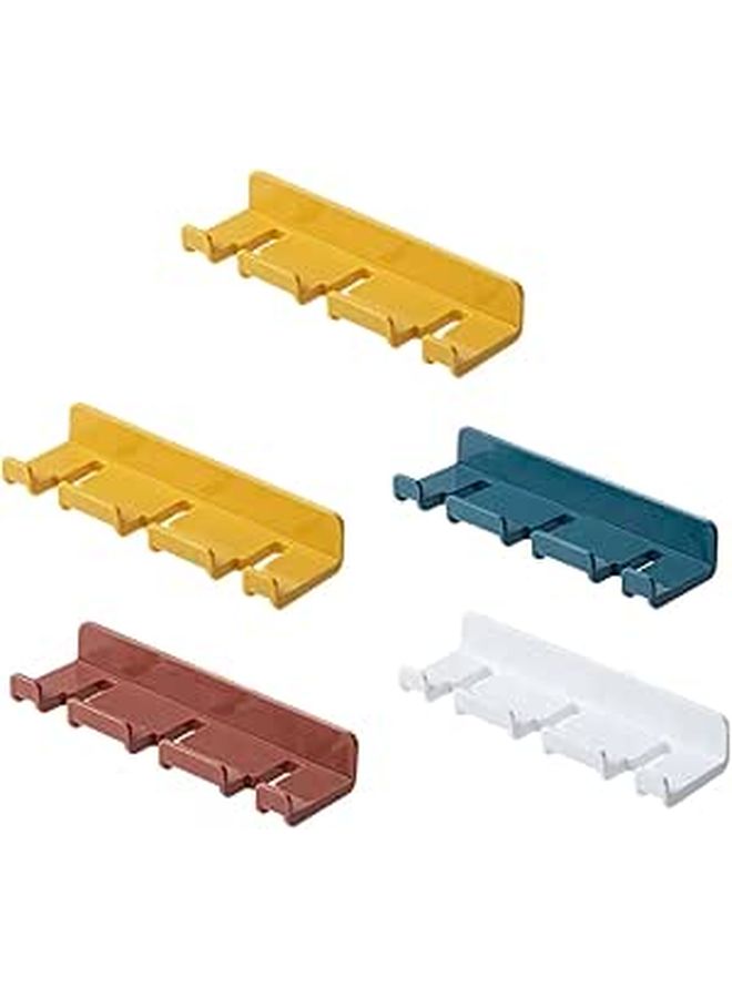 Wall Mounted Toothbrush Holder Adhesive 5pcs Set For Bathroom Organization Random Color - Image 1
