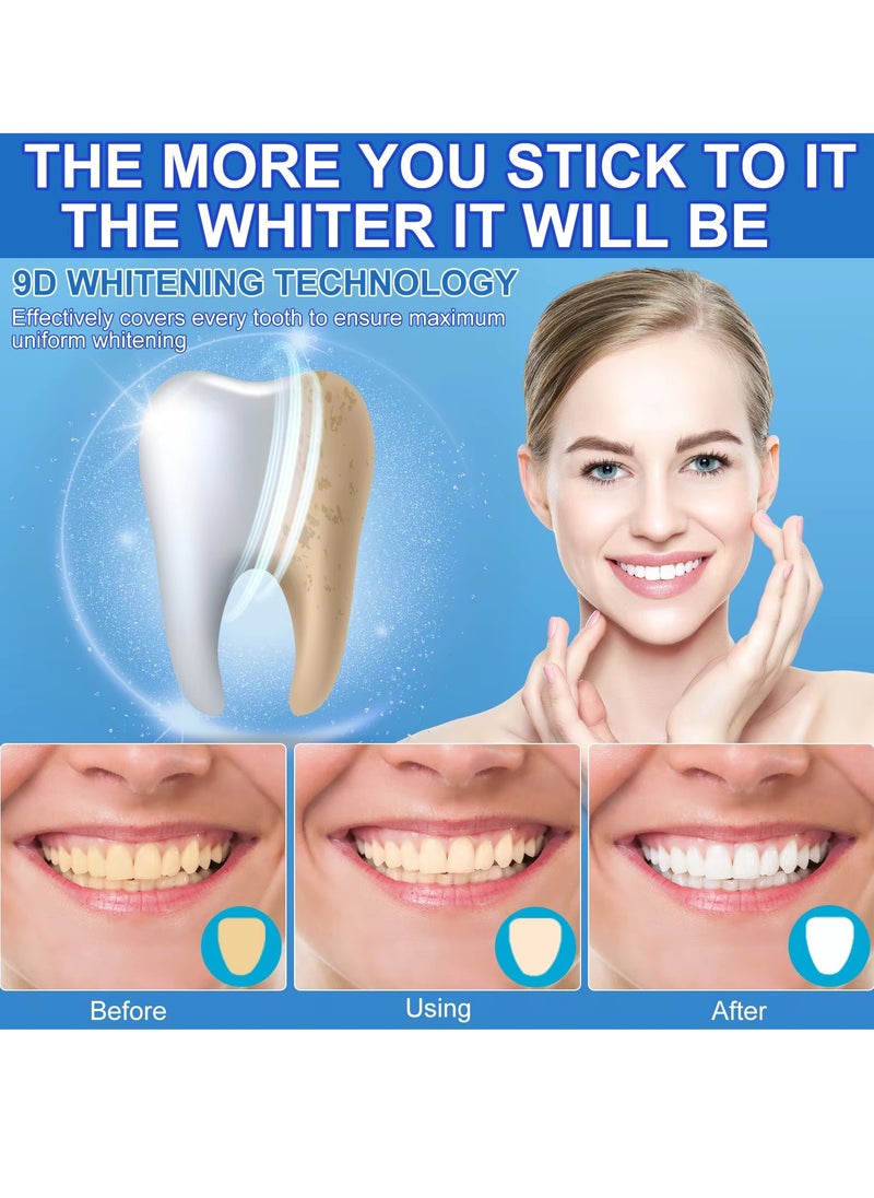 Yecuce 28pcs 9D Teeth Whitening Strips Upgraded Teeth Whitener Strips Enamel Safe Sensitive Teeth Whitening Individual Strips Gel Teeth Cleaning Strips for Fast Remove Yellowing Tooth Strips  - Image 3