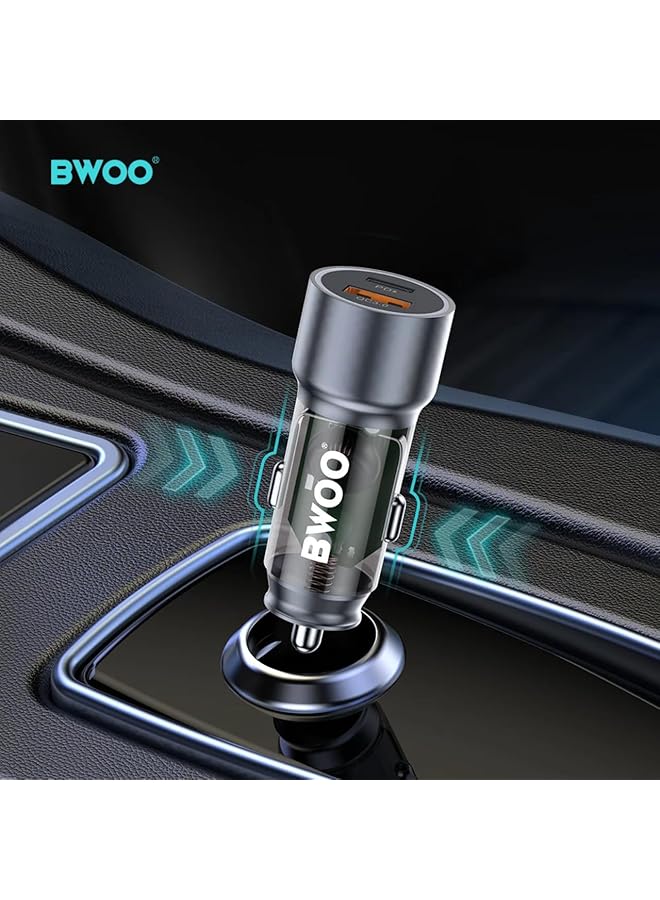 بوو قطعتين من شاحن السيارة الأصلي السريع ثنائي المنفذ بقوة 45 وات (العلامة التجارية) - Image 4