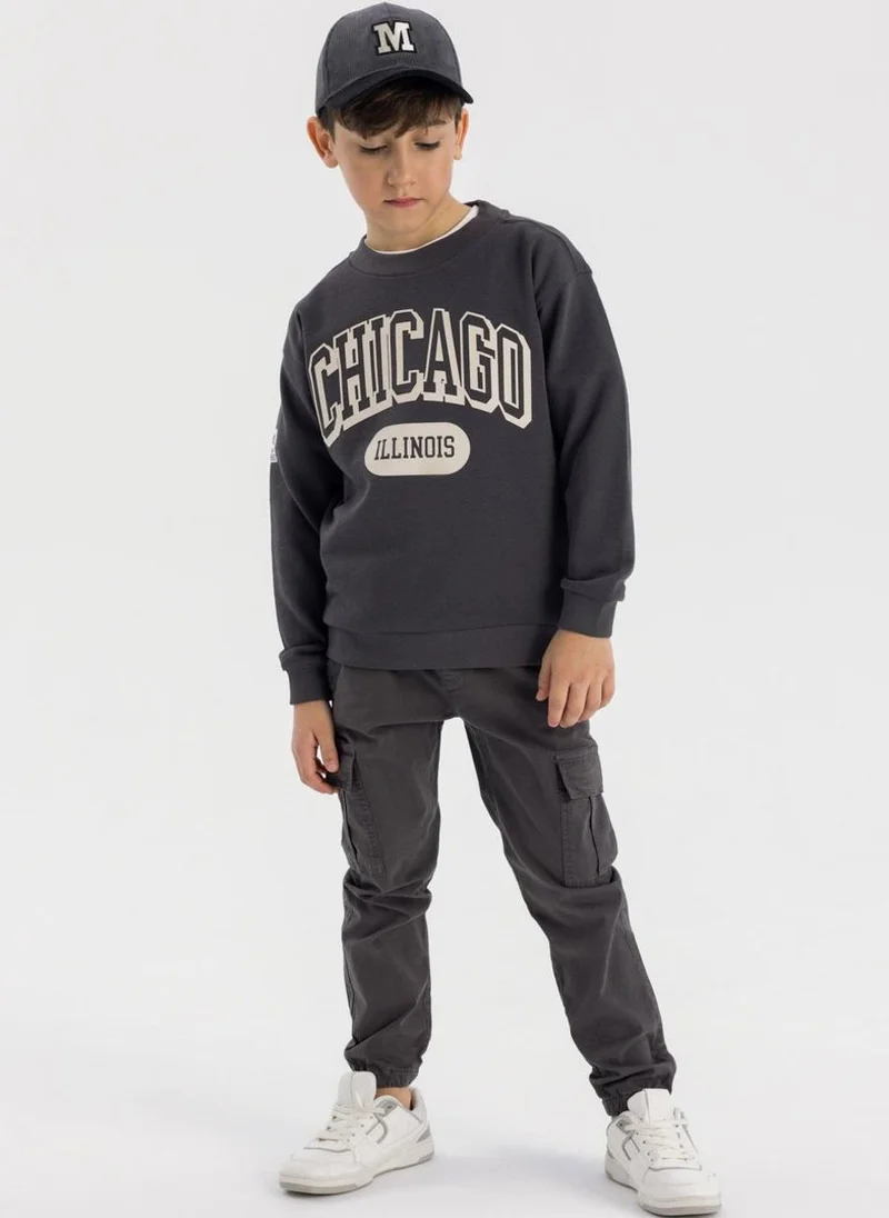 MINOTI Kids Boys  Fleece Crew Neck Sweatshirt