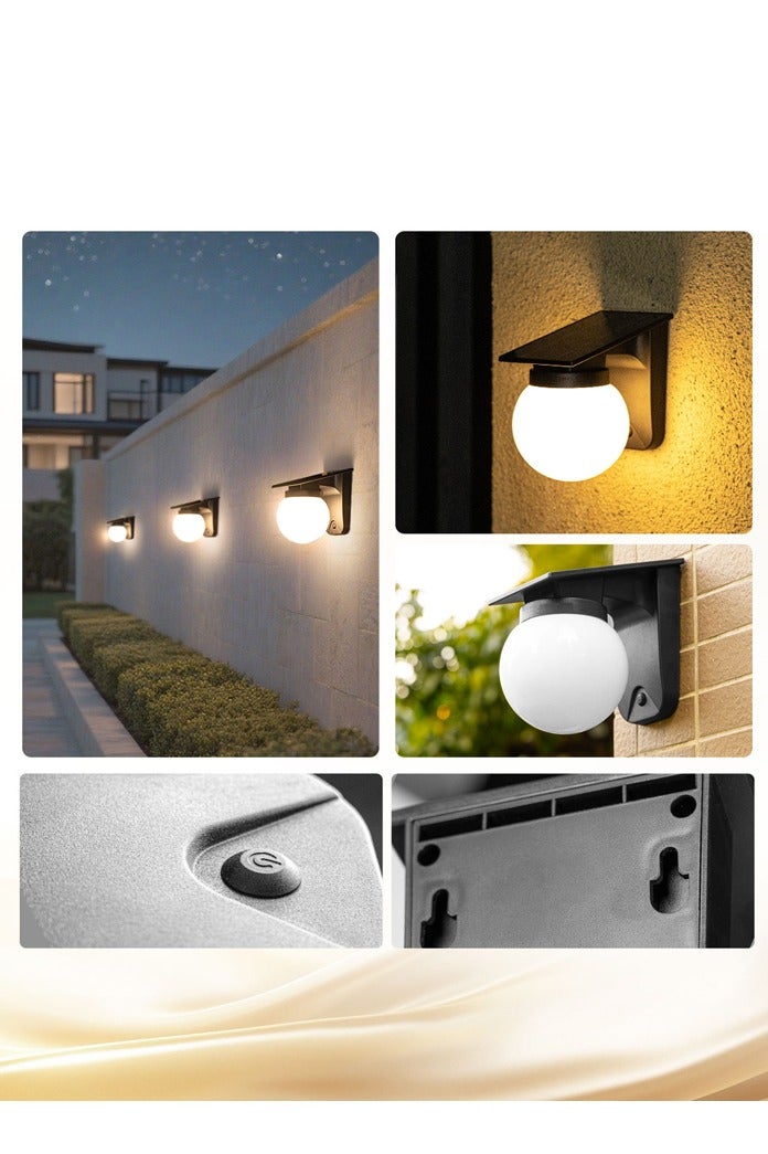 مودي مصابيح جدارية تعمل بالطاقة الشمسية - طقم 2 قطع – إضاءة LED خارجية بـ 3 أوضاع ألوان، مقاومة للماء IP65، بطارية 3600mAh – إنارة أسوار وبوابات تعمل تلقائيًا - Image 3