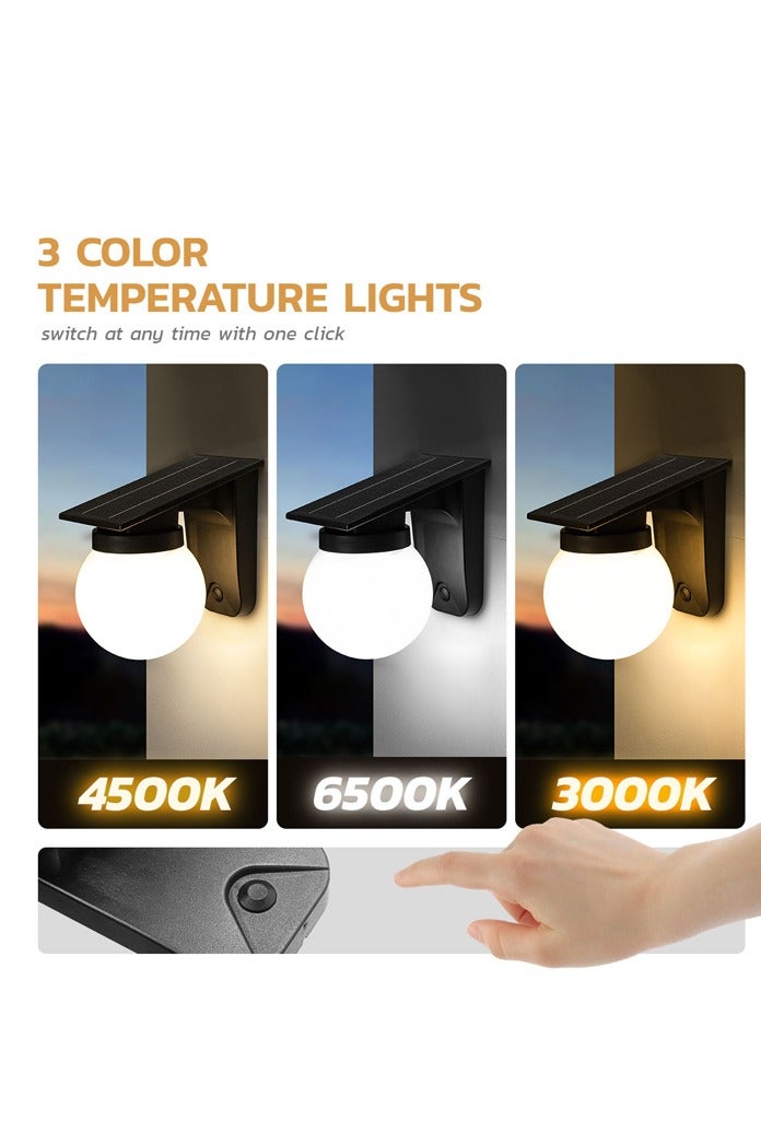 مودي مصابيح جدارية تعمل بالطاقة الشمسية - طقم 2 قطع – إضاءة LED خارجية بـ 3 أوضاع ألوان، مقاومة للماء IP65، بطارية 3600mAh – إنارة أسوار وبوابات تعمل تلقائيًا - Image 4