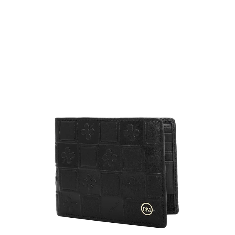 Da Milano black Black Bifold Leather Mens Wallet for Men | Best Price UAE