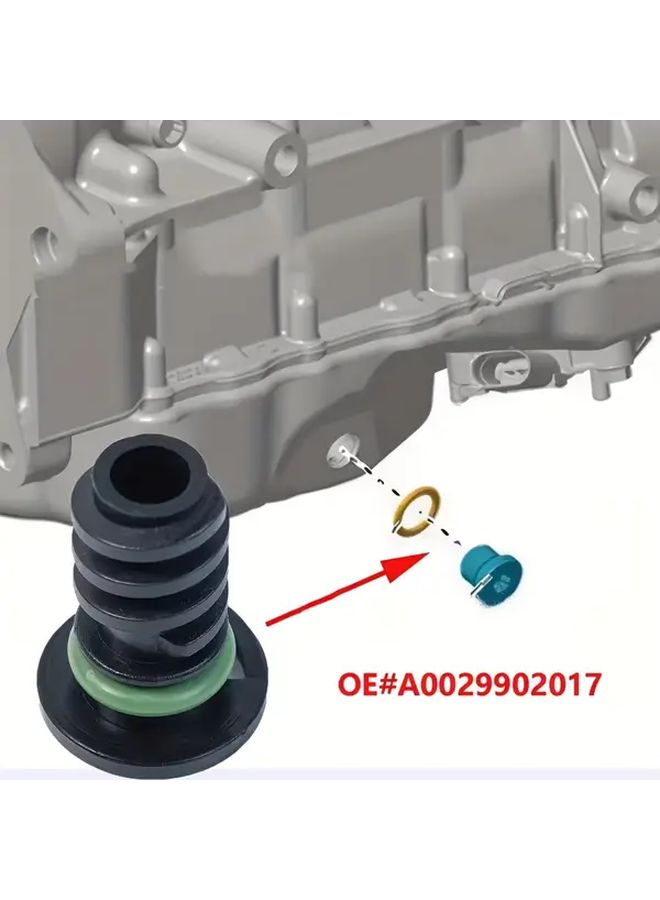 مقبس تصريف الزيت البلاستيكي عالي الجودة مع ختم الحلقة الخضراء 1 قطعة لصيانة المحرك - Image 4