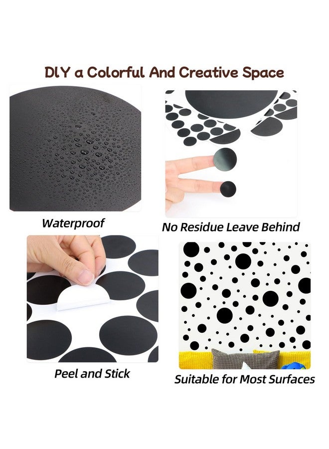 Sinekong 1240Pcs Polka Dot Wall Decals Black Wall Decal Peel and Stick Kids Decals Removable Round Circle Rainbow Stickers for Playroom Nursery Classroom Bedroom Decor(Black) - Image 3
