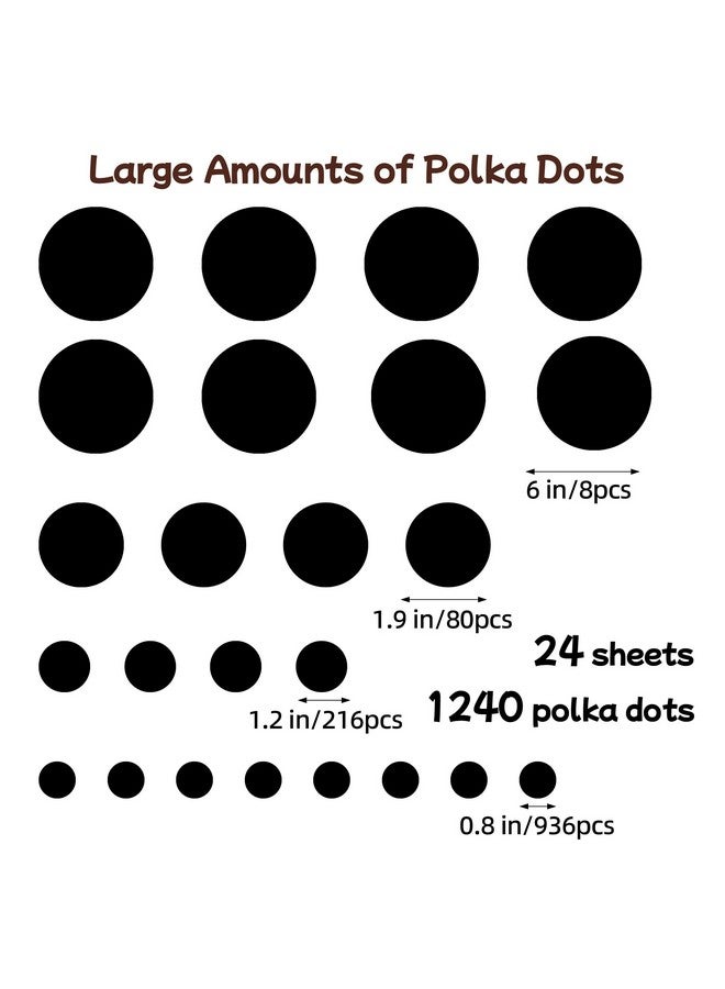Sinekong 1240Pcs Polka Dot Wall Decals Black Wall Decal Peel and Stick Kids Decals Removable Round Circle Rainbow Stickers for Playroom Nursery Classroom Bedroom Decor(Black) - Image 2