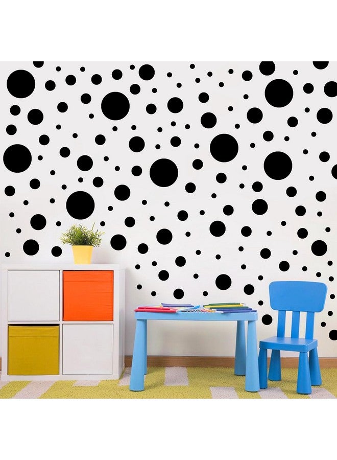 Sinekong 1240Pcs Polka Dot Wall Decals Black Wall Decal Peel and Stick Kids Decals Removable Round Circle Rainbow Stickers for Playroom Nursery Classroom Bedroom Decor(Black) - Image 1