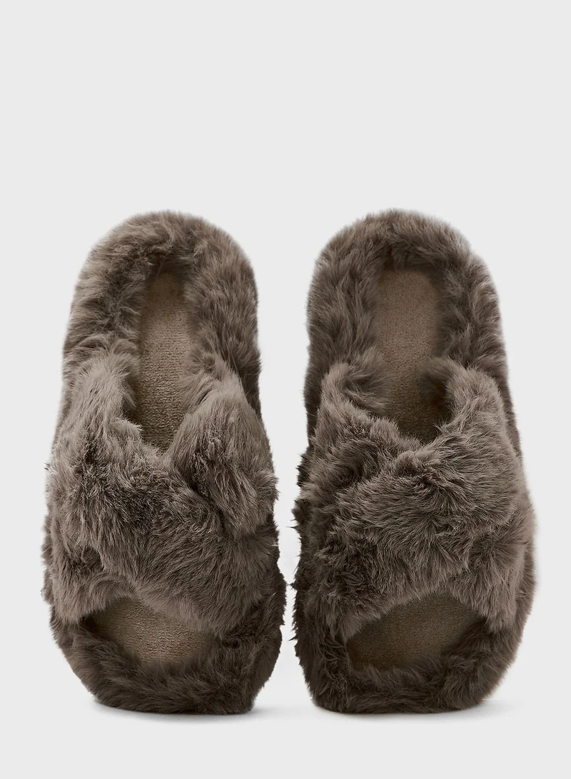 Ginger Crossover Fluffy Bedroom Slipper