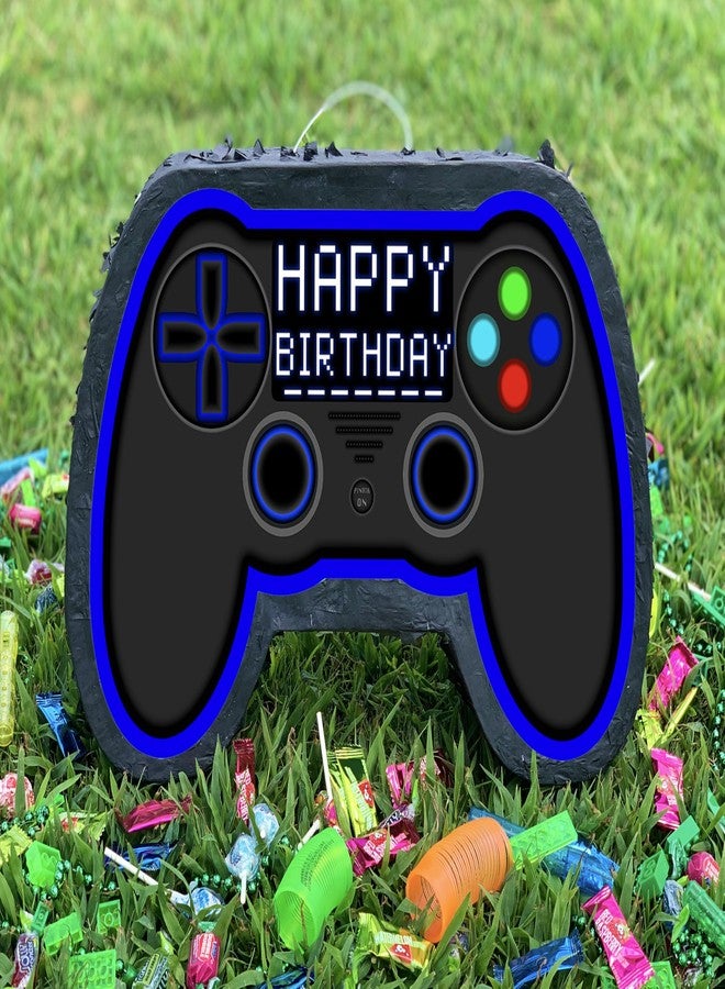 Jergrim Blue Video Game Controller Piñata (Small Stick Included) 17”x11”x 3” Perfect for Birthday Gamer Parties, Party Decor, Gaming theme parties and other Decorations - Image 2