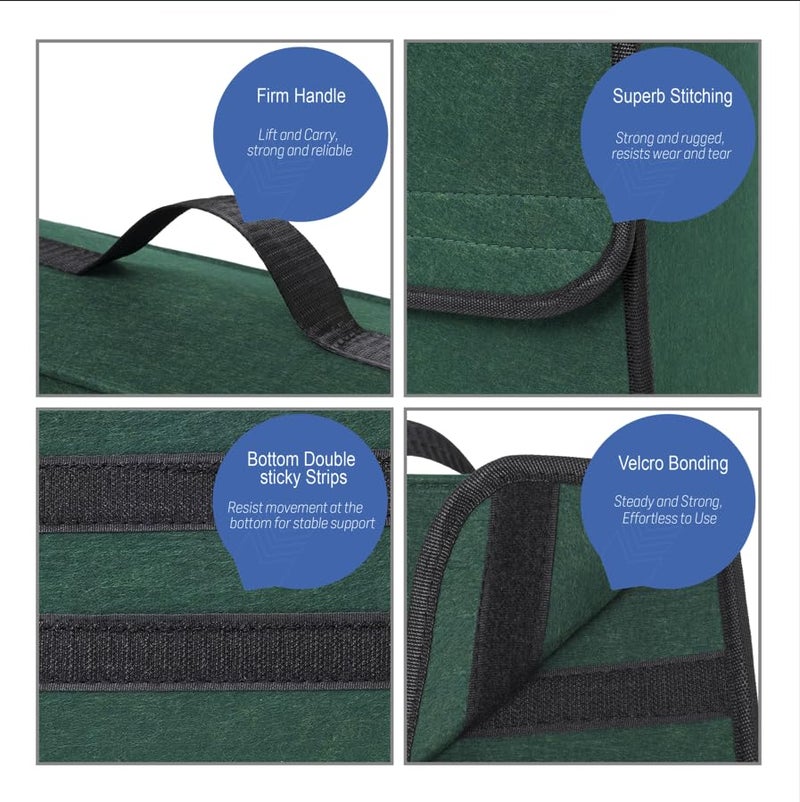 JVCV منظم صندوق السيارة ®، تخزين السيارة ومنظم ملحقات السيارة المضادة للانزلاق لمنظمة السيارة، SUV، سيدان، شاحنة، ميني فان قاع مضاد للانزلاق (صغير - أخضر) - Image 4