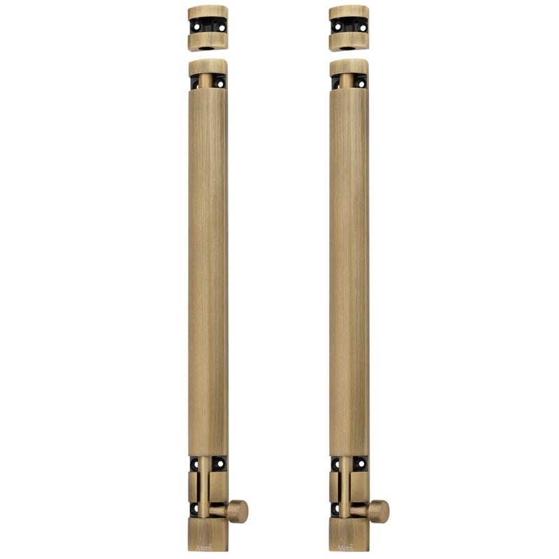 ATOM 2 Pack, 18 inch Aluminium Tower Bolt | Brass Antique Finish | Home and Offices Doors and Windows Tower Bolt, TB002 - Image 1