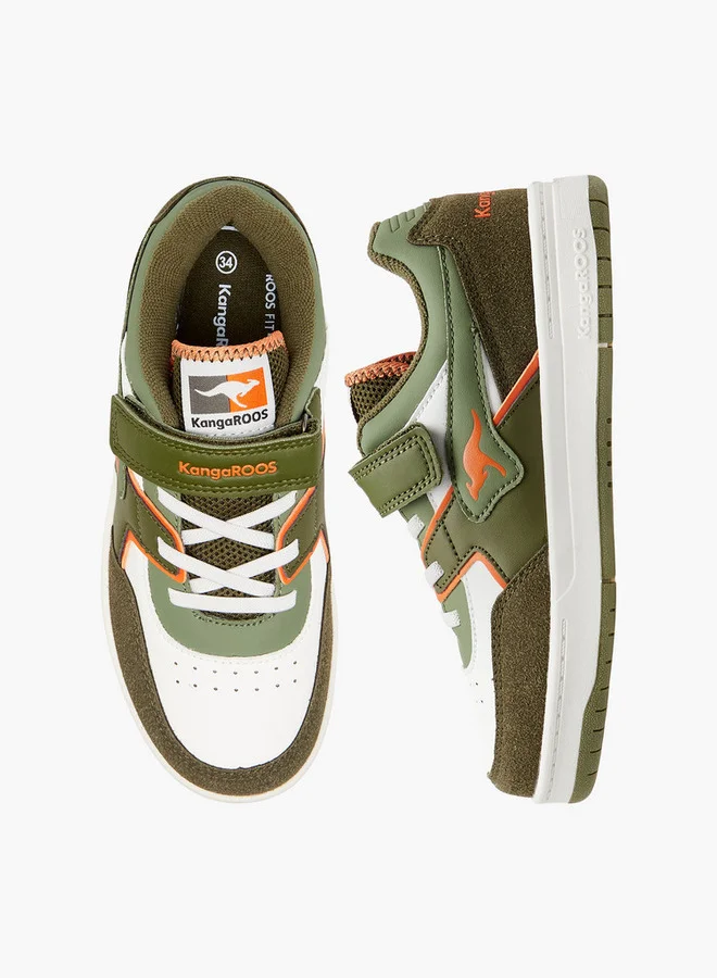kangaROOS Logo Detail Sneakers with Hook and Loop Closure