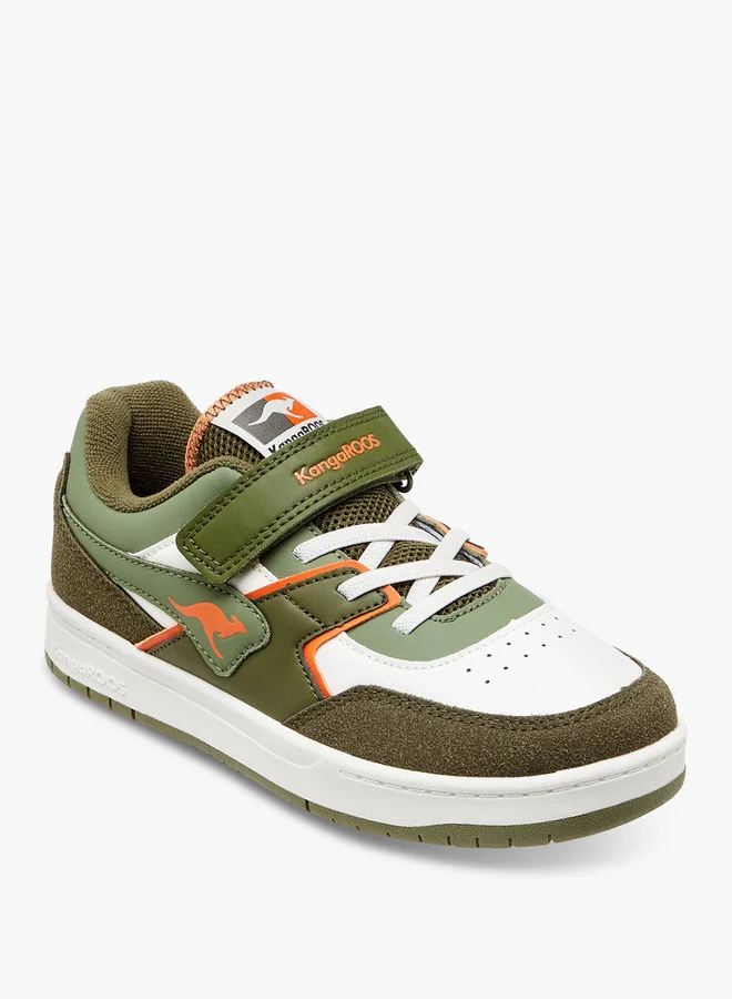 kangaROOS Logo Detail Sneakers with Hook and Loop Closure