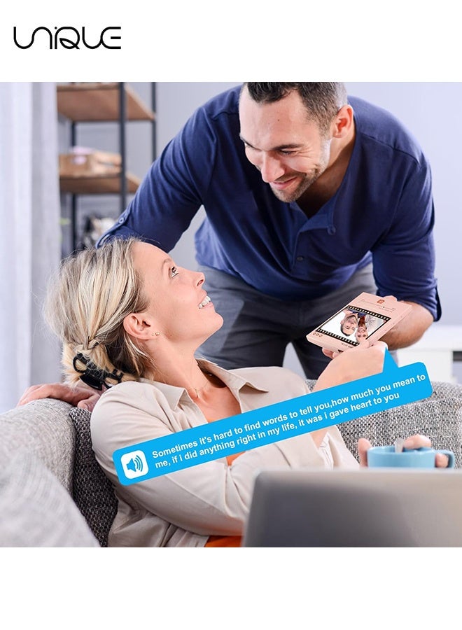 Unique Voice Greeting Card – 60 Second Recordable Audio Card with Playback – Customizable Photo – Personalized Voice Message Greeting for Birthday, Wedding, Anniversary, Special Occasions – Pink - Image 4