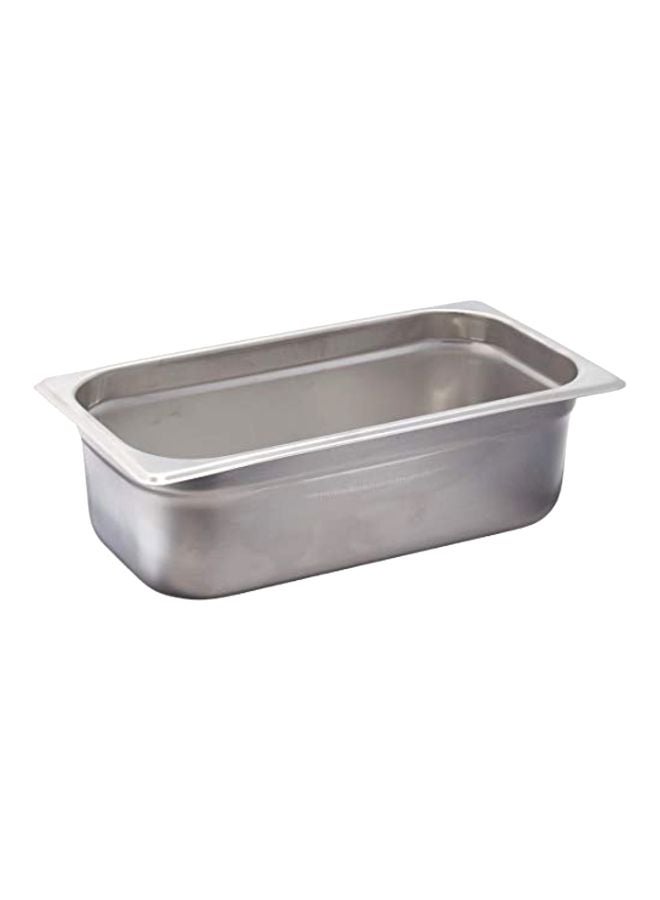 Winco 1/3 Size 4" Deep Metal Food Pan/Steam Table Pan, Anti-Jam, 24 Gauge - Image 1