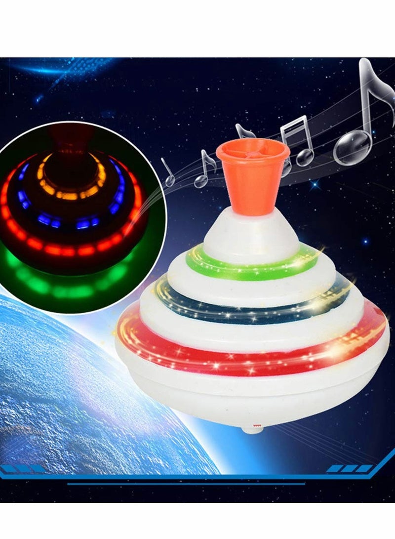 SOLARAE Push Down Spinning Top Toy, Gyroscope Spinning Top Game LED Spinning Activity Toys with Music, Peg-top Hand Spinning Gyro Toy Gift for Kids Gift Party Favors, Music Spinning Top Toy（Color Random） - Image 4