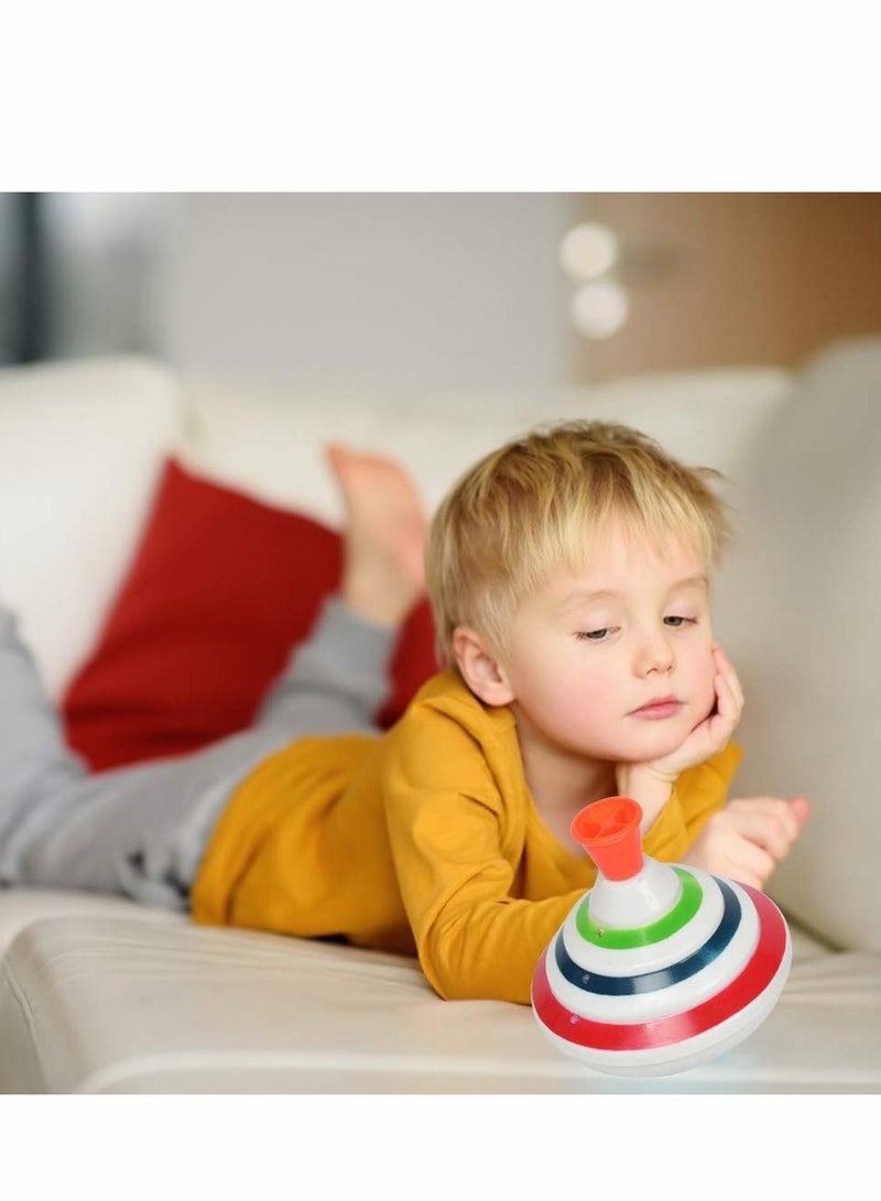 SOLARAE Push Down Spinning Top Toy, Gyroscope Spinning Top Game LED Spinning Activity Toys with Music, Peg-top Hand Spinning Gyro Toy Gift for Kids Gift Party Favors, Music Spinning Top Toy（Color Random） - Image 2