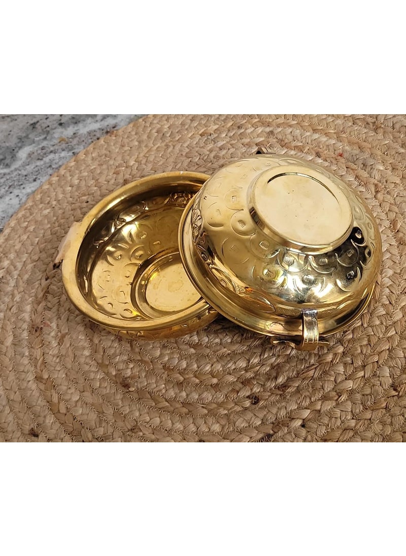 R&M - RM Brass Urli, Traditional Decorative Bowl Rameshwaram Marble (9-inch Diameter) Uruli Decorative Bowl Flower Floating Candle Decoration Candle Holder - Image 1