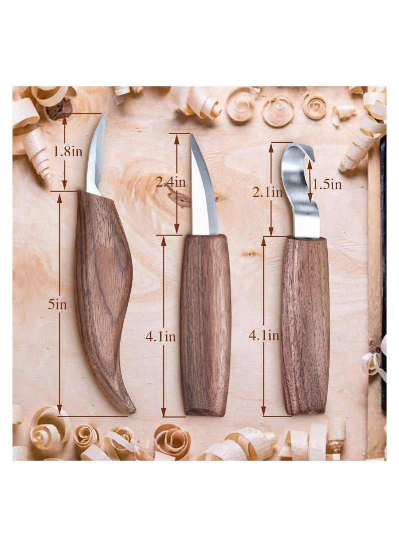 Y&D - 7-in-1 Wood Carving Kit, Tools Set with Hook Knife Whittling Chip Woodworking Gloves Sharpener Tool Package for Beginners - Image 1
