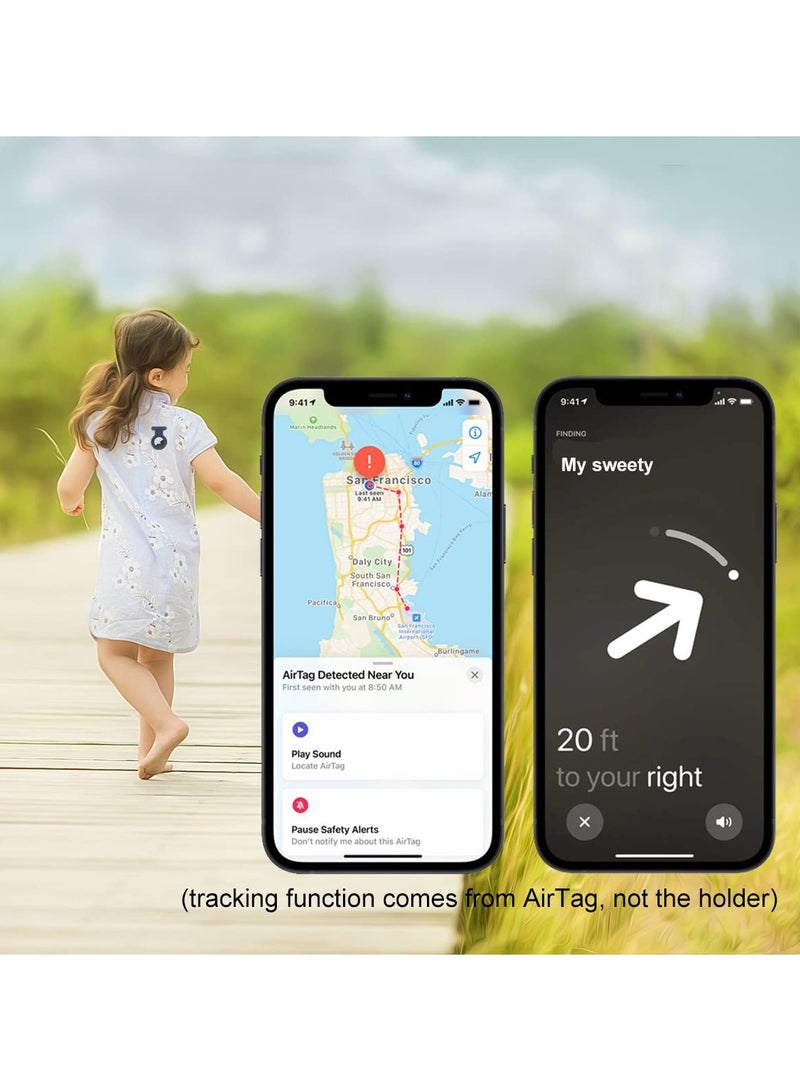 كاست ويف حامل مع دبوس بروش لعلامة AirTag ، حافظة مخفية لملابس AirTag ، مناسبة للأطفال وكبار السن ، بديل أفضل لملحقات AirTag من قلادة ، سوار معصم ، ساعة (عبوتان) - Image 4