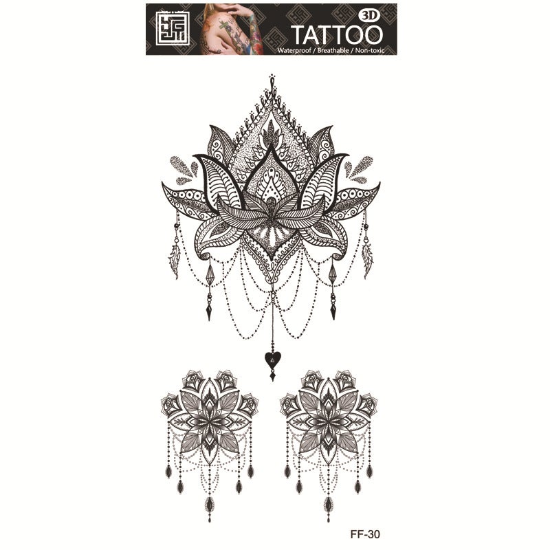 Yuanhua Waterproof Tattoo Stickers Manufacturers Wolf Head Totem Arabic Text Tattoo Stickers Supply - Image 5