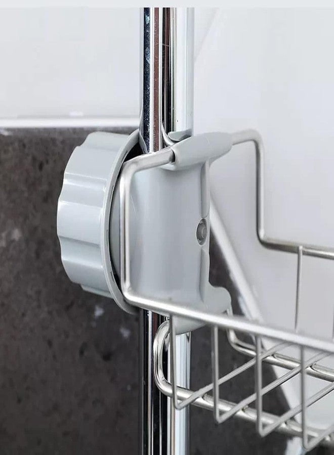 Roktry Stainless Steel Adjusting Multifunctional Over Kitchen Sink Caddy Clamp Faucet Sponge Scrubber Holder Storage Hanging Shelf Draining Bathroom Tap Shampoo Soap Organizer Rack - Image 2