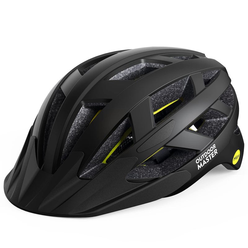OutdoorMaster MIPS Adult Recreational Cycling Helmet - Carbon Black,M - Image 1