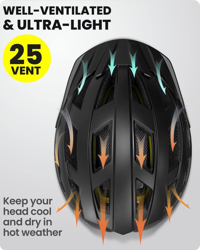 OutdoorMaster MIPS Adult Recreational Cycling Helmet - Carbon Black,M - Image 4