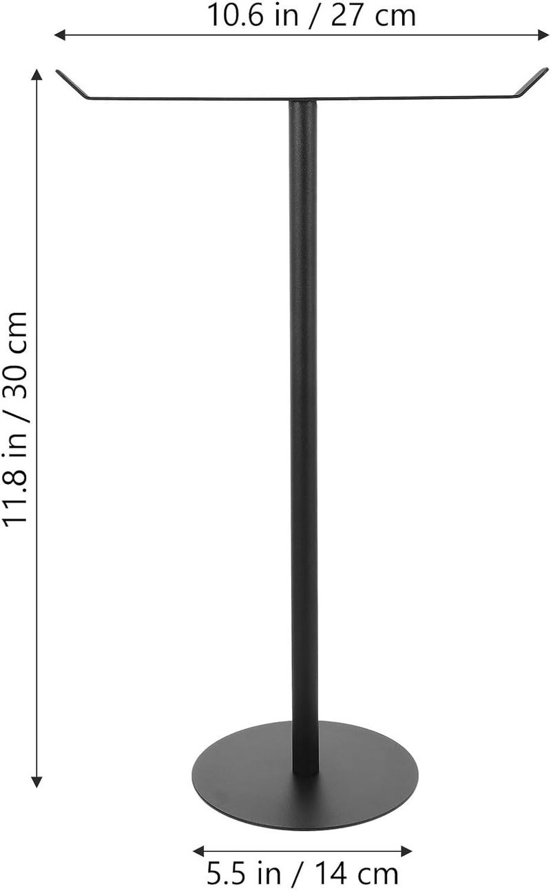 Standing T-Shaped Hand Towel Holder Vertical Countertop Towel Rack Iron Bathroom Kitchen Black - Image 2