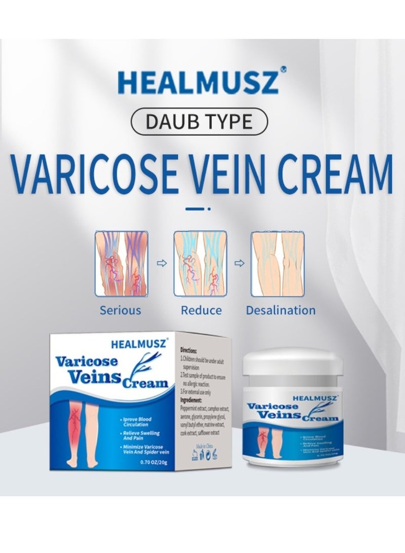 HEALMUSZ Varicose Vein Cream for Legs Reduces Spider Veins and Heaviness Anti Varicose Vein Soothing Leg Cream to Improve Circulation Enhance Capillary Varicose Vein Repair Cream 20g - Image 2
