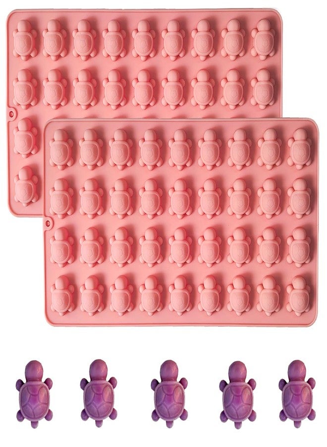 Ahorasky 2 Pack Gummy Candy Molds - 72-Cavity Sea Mini Turtle Chocolate Candy Molds Tortoise Ice Cube Sea Animal Gummy Jello Wax Resin Mold for DIY Baking Desserts Cake Decoration - Image 1