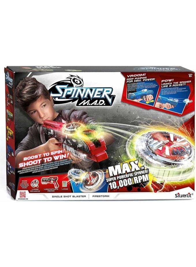Silverlit Single Shot Blaster Firestorm – Powerful Spinner Toy with Lights & Sound, Metal Body - Image 5