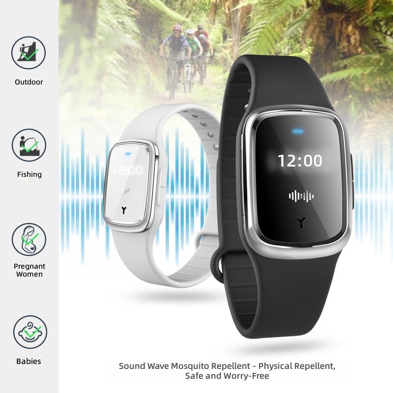 QY Ultrasonic Mosquito Repellent Bracelet Watch - USB Rechargeable Electronic Anti-Mosquito Wristband, Non-Toxic Portable Bug Repeller for Adults Kids Indoor Outdoor Camping Travel - Image 3