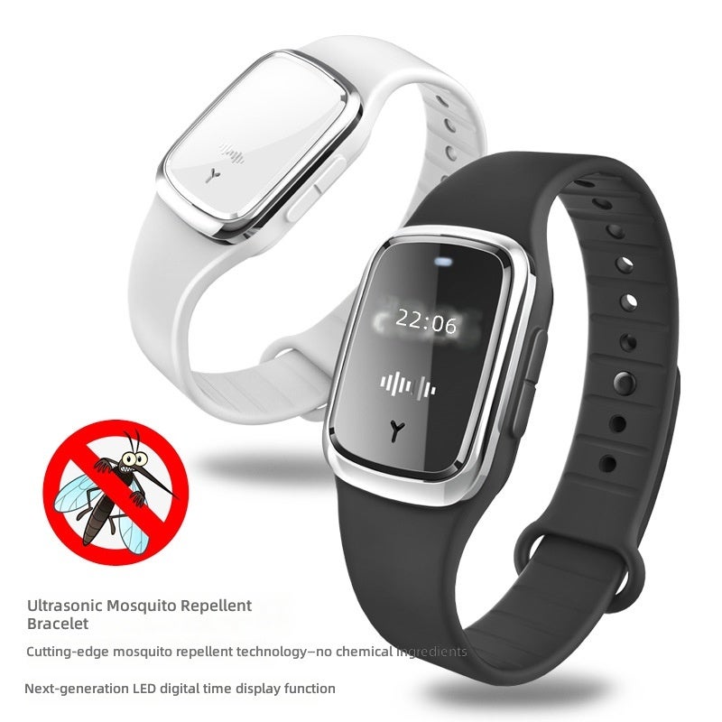 QY Ultrasonic Mosquito Repellent Bracelet Watch - USB Rechargeable Electronic Anti-Mosquito Wristband, Non-Toxic Portable Bug Repeller for Adults Kids Indoor Outdoor Camping Travel - Image 2