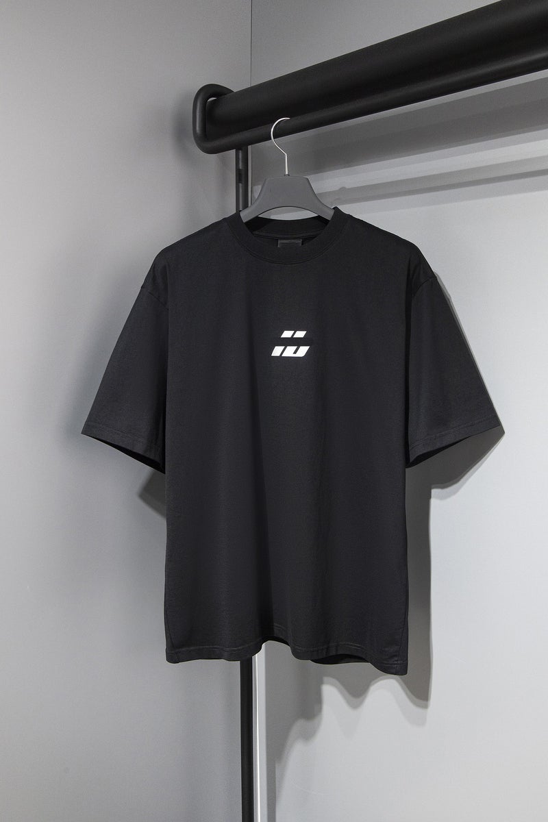 Foreign trade cross-border original standard Paris B new LOGO front and back printing mens and womens loose short sleeve T-shirt net red Black
