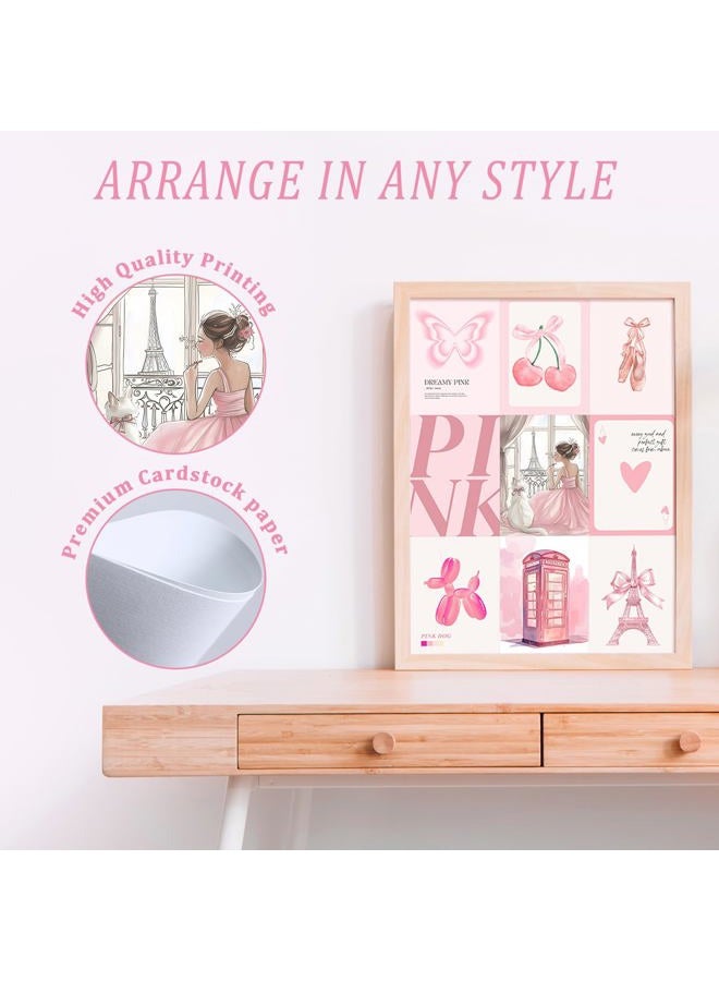 Vodefoad Coquette Pink Room Decor Aesthetic 50Pcs pink coquette Wall decor Coquette Room Dec Aesthetic Pictures PinkRoom Decor 4"x6" Coquette wall Collage Kit for Teen Girls Dorm Bedroom Decor Cute - Image 2
