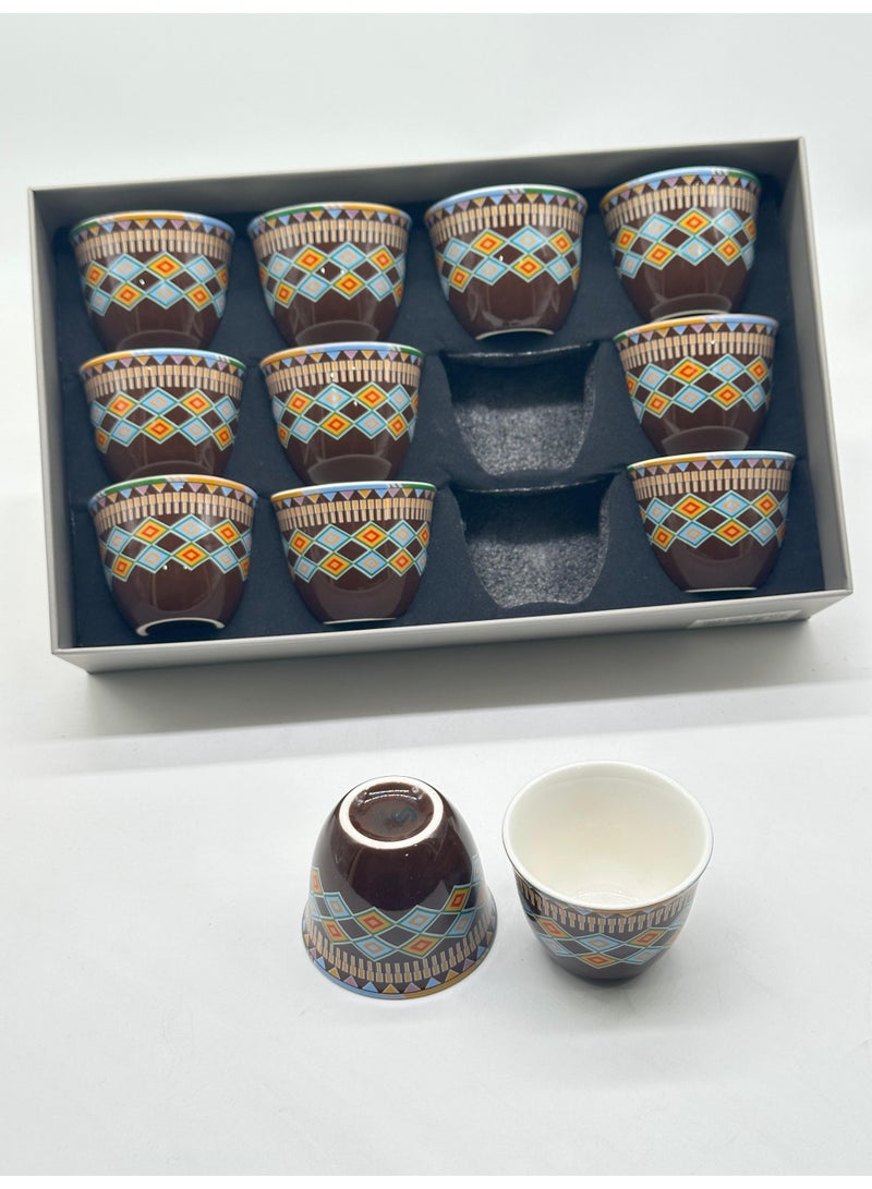 طقم فناجين قهوة تراث سعودي 12 قطعة - Image 1