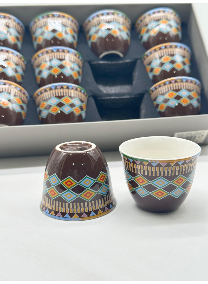 طقم فناجين قهوة تراث سعودي 12 قطعة - Image 2