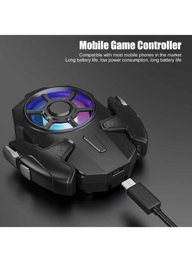 Memo AK03 Mobile Phone Cooler Radiator, Phone Cooling Fan with Game Controller, RGB Light, Cellphone Heatsink Cooling with 3 Speed Fan, for for Android - Image 5