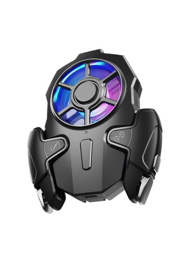 Memo AK03 Mobile Phone Cooler Radiator, Phone Cooling Fan with Game Controller, RGB Light, Cellphone Heatsink Cooling with 3 Speed Fan, for for Android - Image 1