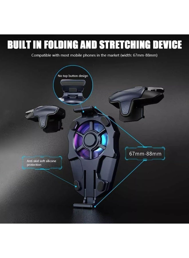 Memo AK03 Mobile Phone Cooler Radiator, Phone Cooling Fan with Game Controller, RGB Light, Cellphone Heatsink Cooling with 3 Speed Fan, for for Android - Image 4