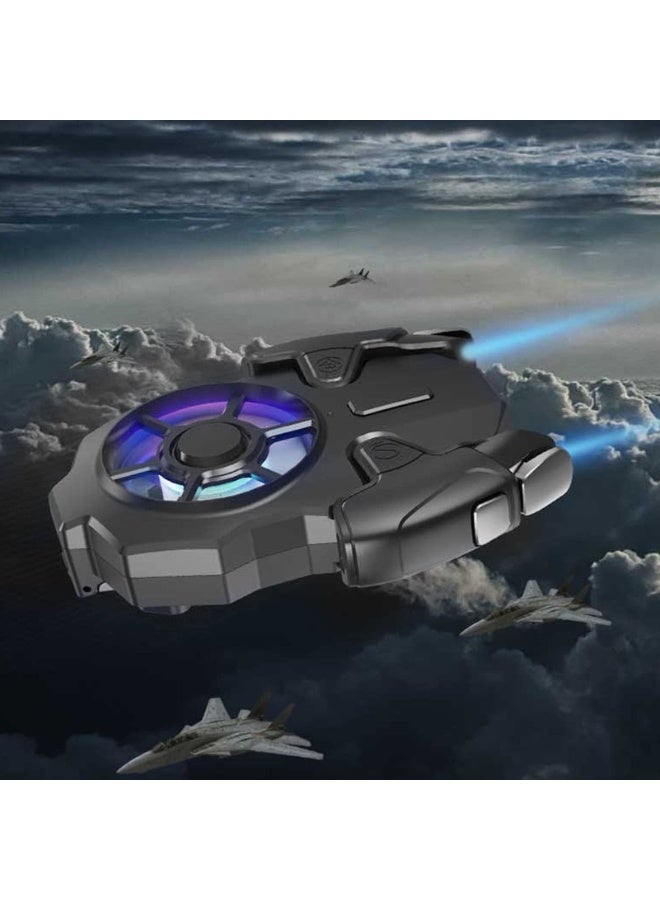 Memo AK03 Mobile Phone Cooler Radiator, Phone Cooling Fan with Game Controller, RGB Light, Cellphone Heatsink Cooling with 3 Speed Fan, for for Android - Image 2