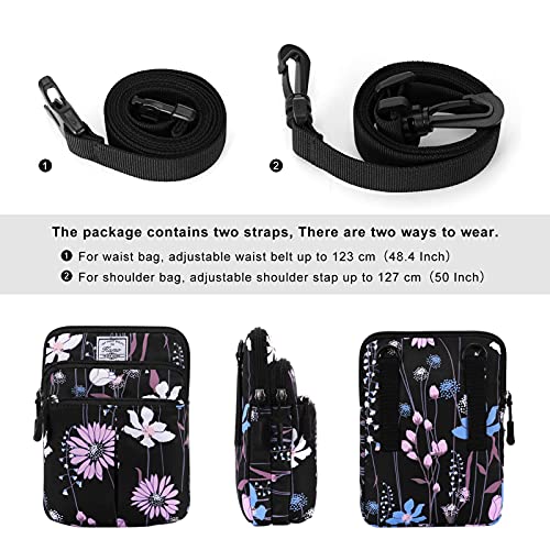 KAMO Multifunction Phone Waist Bag - One Shoulder Diagonal Cross Smart Case - Triple Zip Hipster Crossbody Purse for Women & Men - Outdoor - Image 2