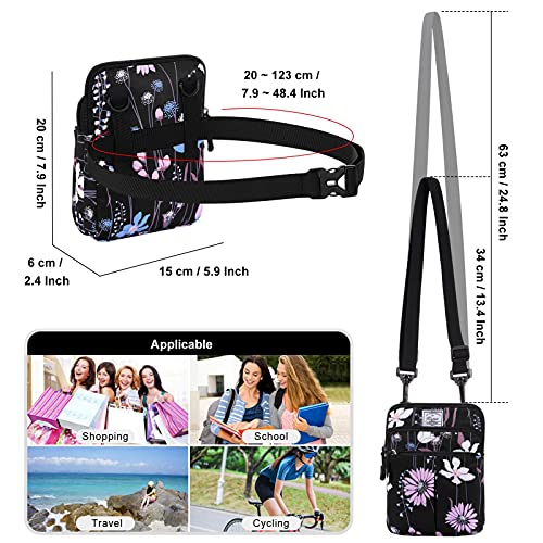 KAMO Multifunction Phone Waist Bag - One Shoulder Diagonal Cross Smart Case - Triple Zip Hipster Crossbody Purse for Women & Men - Outdoor - Image 3