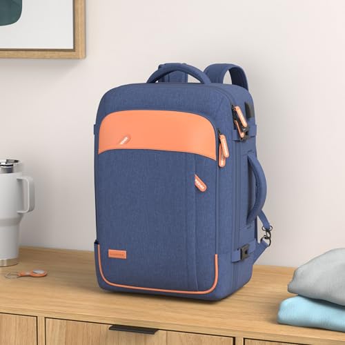 Lumesner Carry on Travel Backpacks, Extra Large 40L Flight Approved for Men & Women,Expandable Suitcase backpack (Blue (Backpack With 4 Packing Cubes)) - Image 2