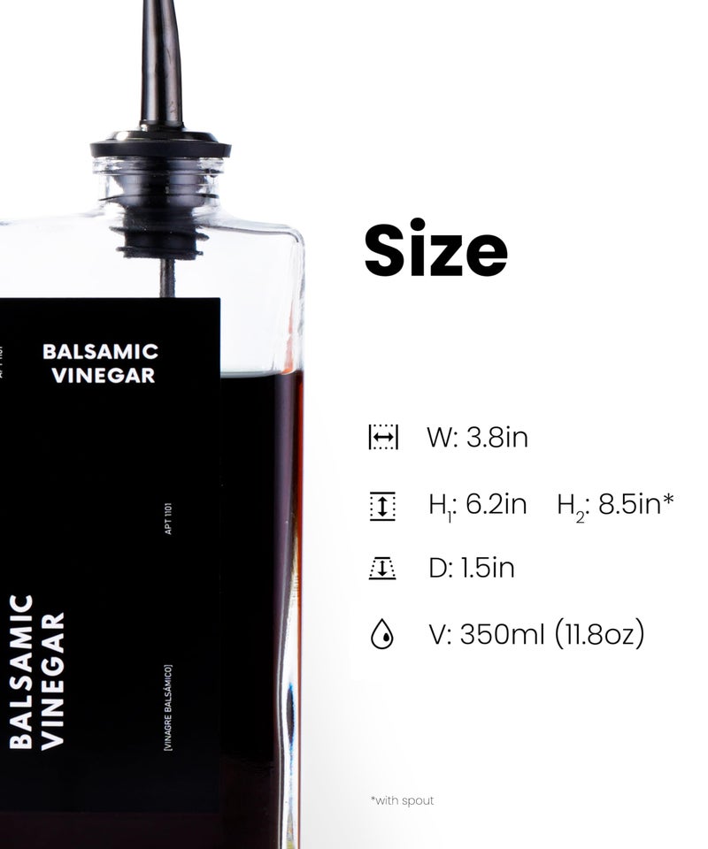 APT 1101 Olive Oil Dispenser for Kitchen, Cooking Oil and Vinegar Dispenser Set, Olive Oil Bottle, Soy sauce dispenser, coffee syrup bottles - 2 pcs, Black - Image 3