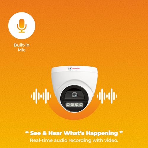 Trueview 2MP Dual Light HD Dome Wired CCTV Camera with Built-in Mic | Works with DVR (TVI/AHD/CVI/CVBS) | All Time Color Vision, 3.6mm Lens, 20M IR, 15M White LED | H.265 Compression - Image 3