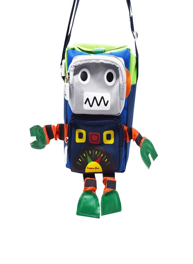 Ralcosuss Cute Robot Little Girls Boys Purse Nylon Crossbody Bag Shoulder Handbag Wallet for Kids Toddlers - Image 4